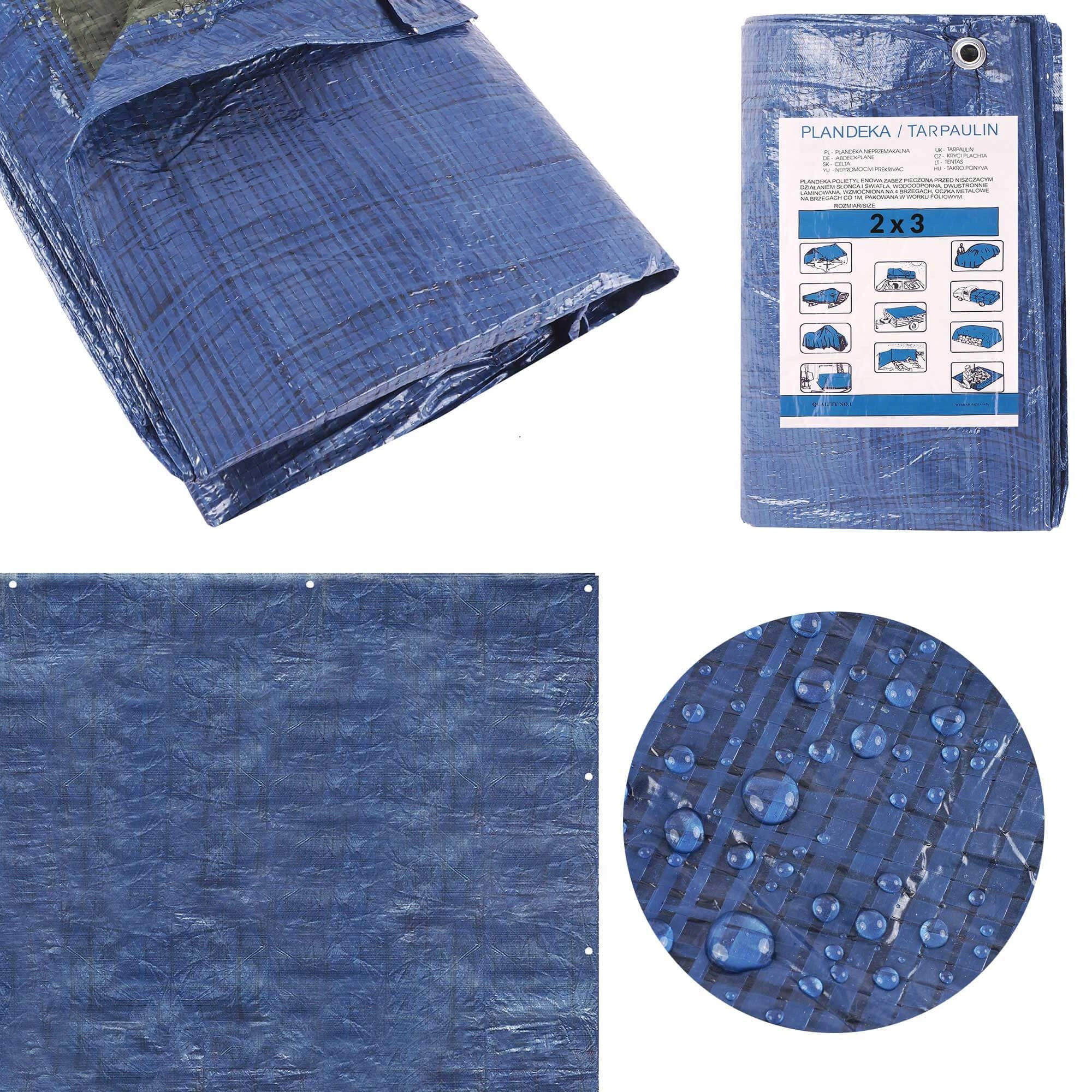 PLANDEKA 2x3m 70g. NIEBIESKA WODOODPORNA