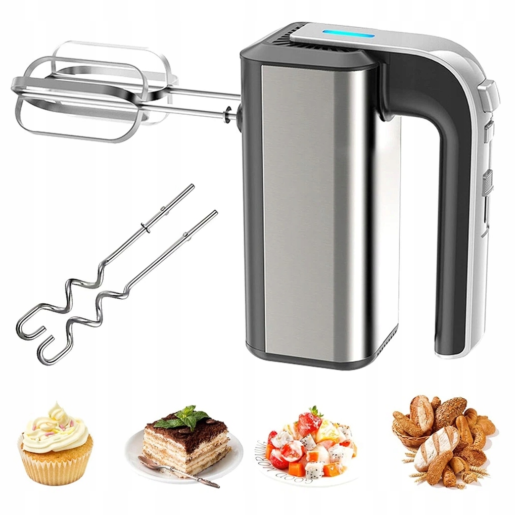 Elektrický Kuchyňský Mixér 2 Míchadla 2 Hooki Pro Domácí Kapaliny 5 Rychlostních Stupňů