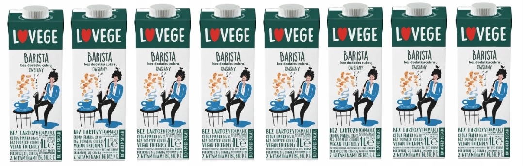 8x 1L Sante Lovege Barista Owsiany napój bez cukru Zgrzewka