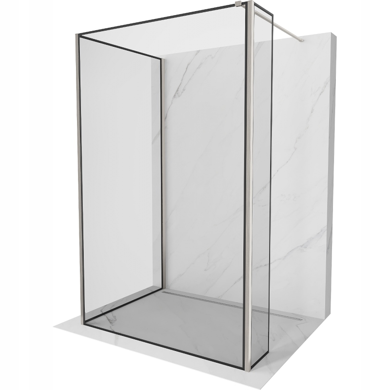 Ścianka szyba prysznicowa 90x90x30 Walk In Mexen Kioto 8 mm czarna nikiel