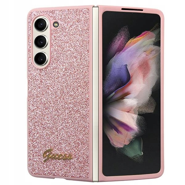 Etui Guess Glitter Script na Samsung Galaxy Z Fold 5 różowe Guess