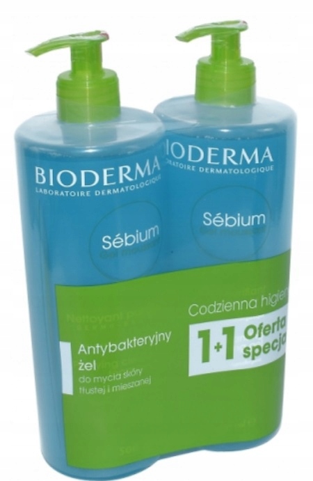 Bioderma sebium moussant żel do mycia twarzy kompleks fluidactiv 2x 500 ml
