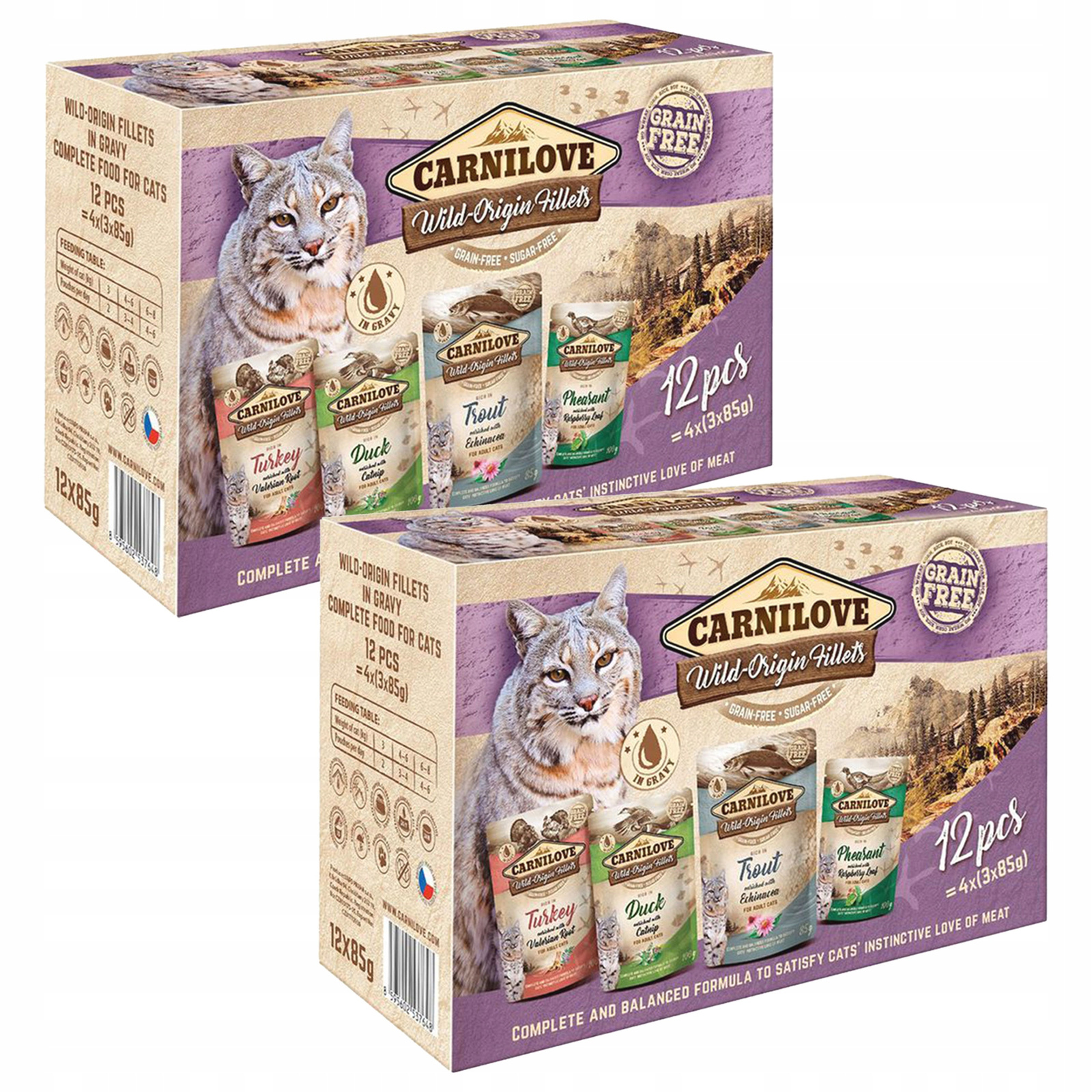 Levně Carnilove Cat Pouch Mix chutí krmivo mokré pro kočky 24 x 85 g bez obilovin