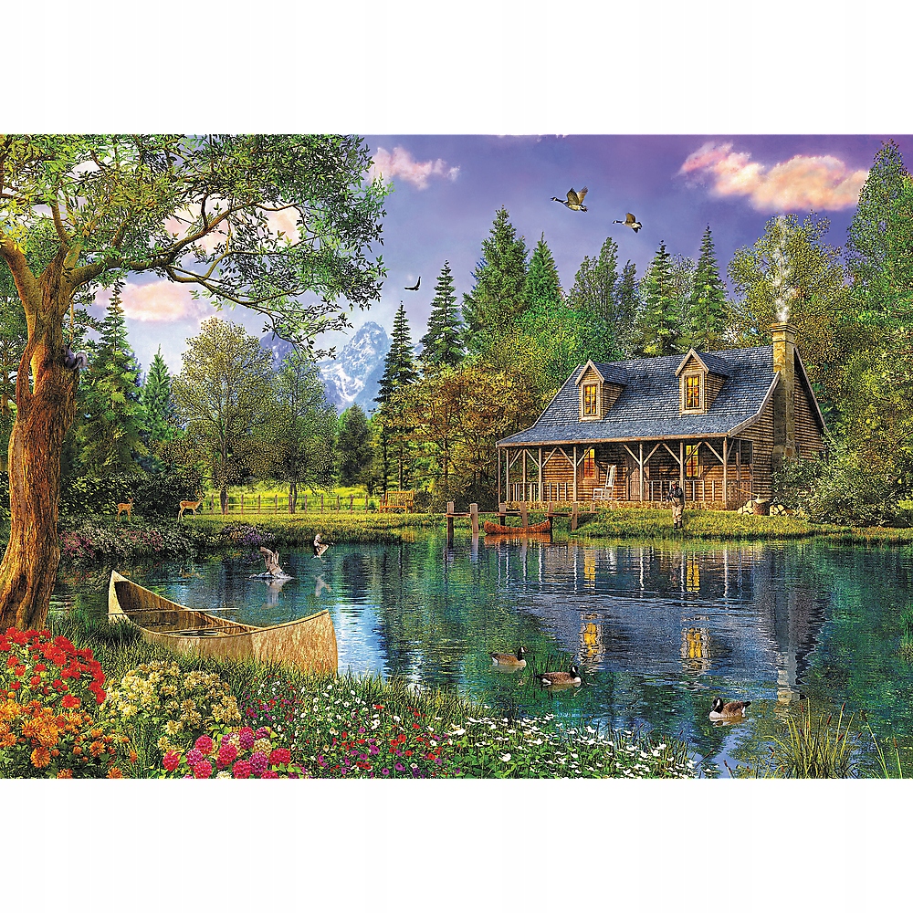 

Puzzle 4000 Widok Las Kwiaty Dom Jezioro Trefl 16+