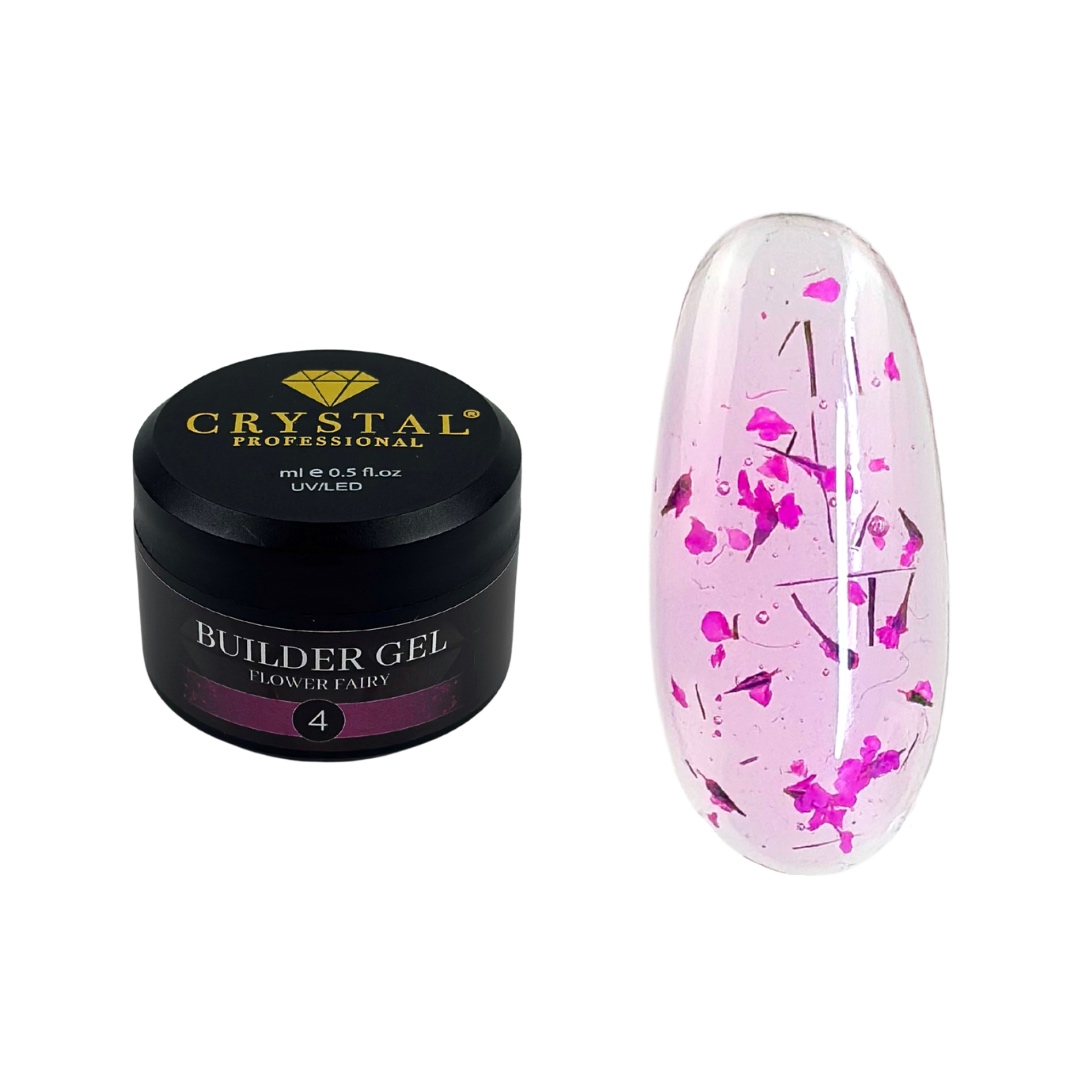Builder Gel Flower Fairy #4 Crystal Professional Żel budujący