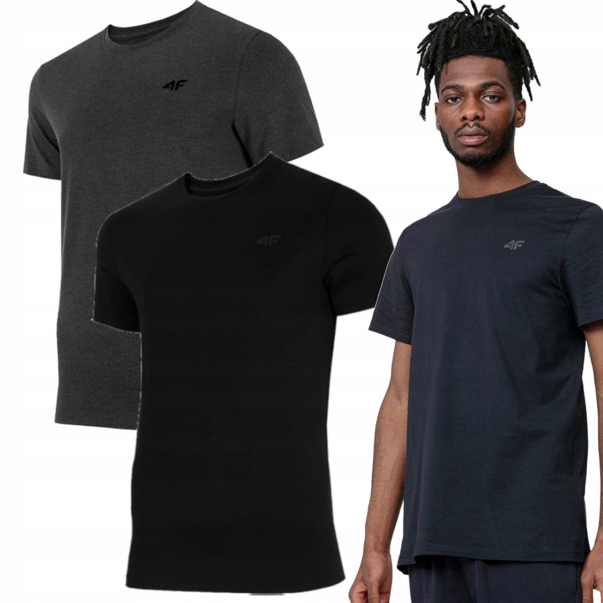 ZESTAW KOSZULEK 4F Lekki Tiszert MĘSKI NA SIŁOWNIĘ
