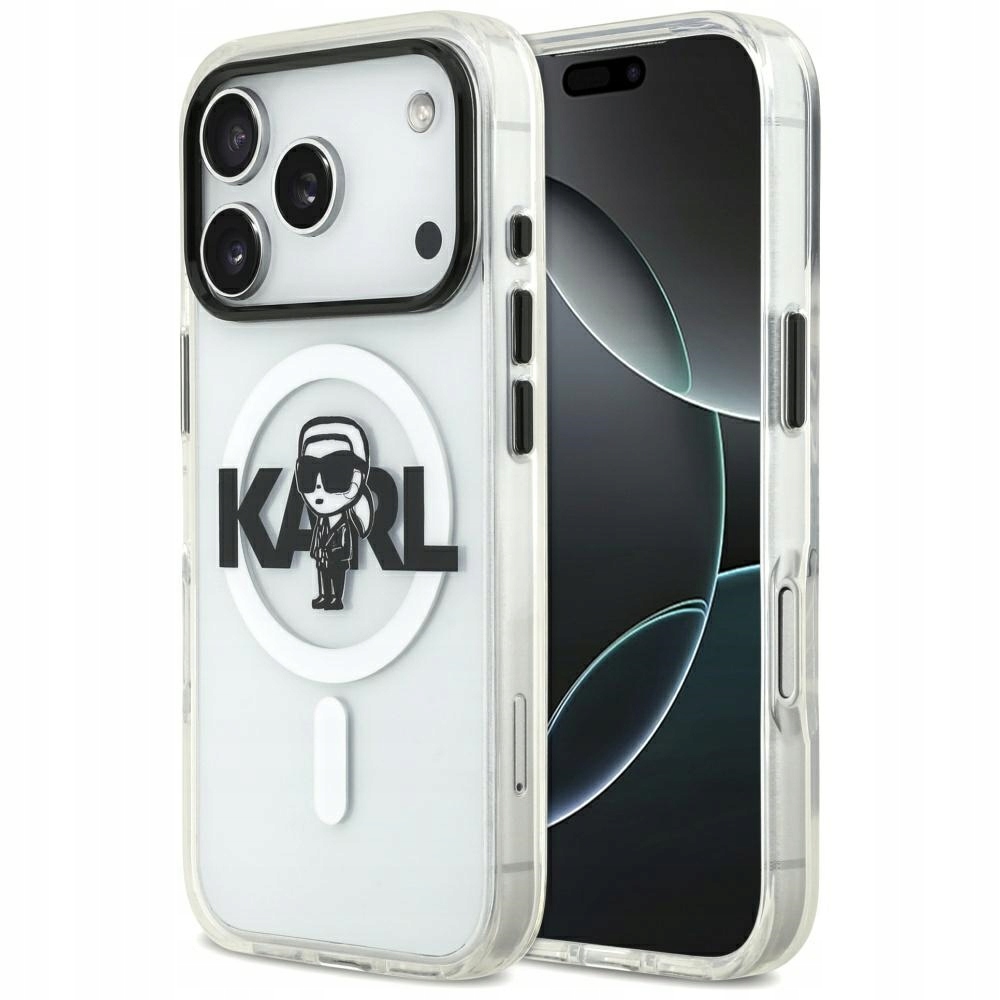 Pouzdro Karl Lagerfeld IML Karl Sketch Logo MagSafe pro iPhone 17 Pro transparentní