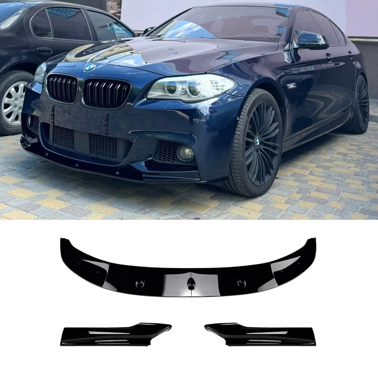Bmw F10 F11 2011-2017 Černý Lesk M Sport Splitter Kryt Nárazníku