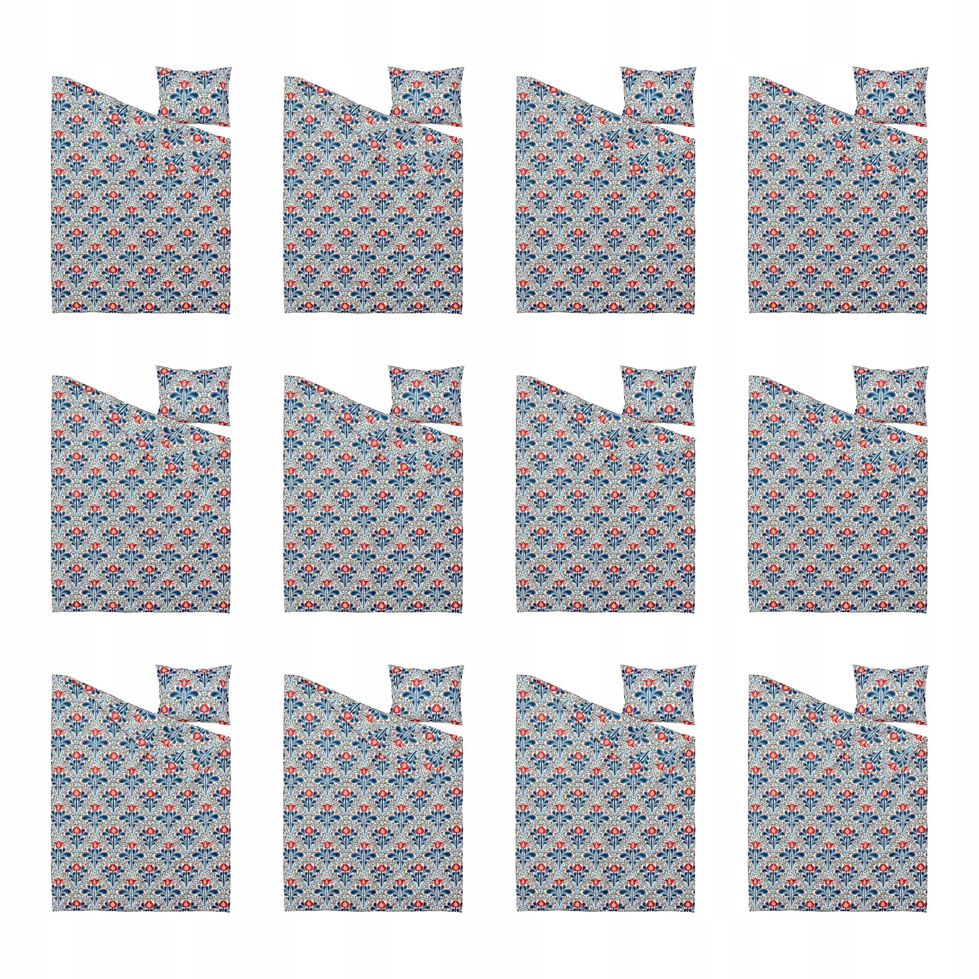 12 szt. Komplet Pościeli Kwiatowy 150x200 cm Bawełna Lyocell