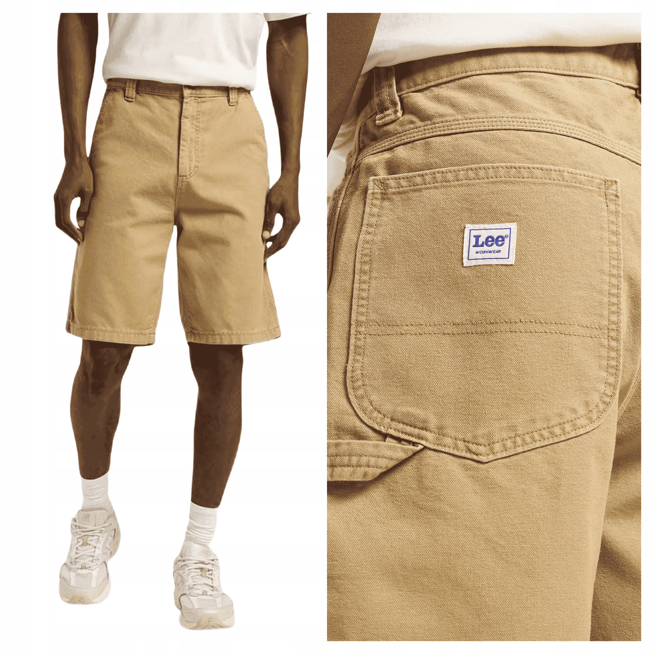 Pánské šortky Lee Carpenter Short Béžové Khaki Bavlněné W34