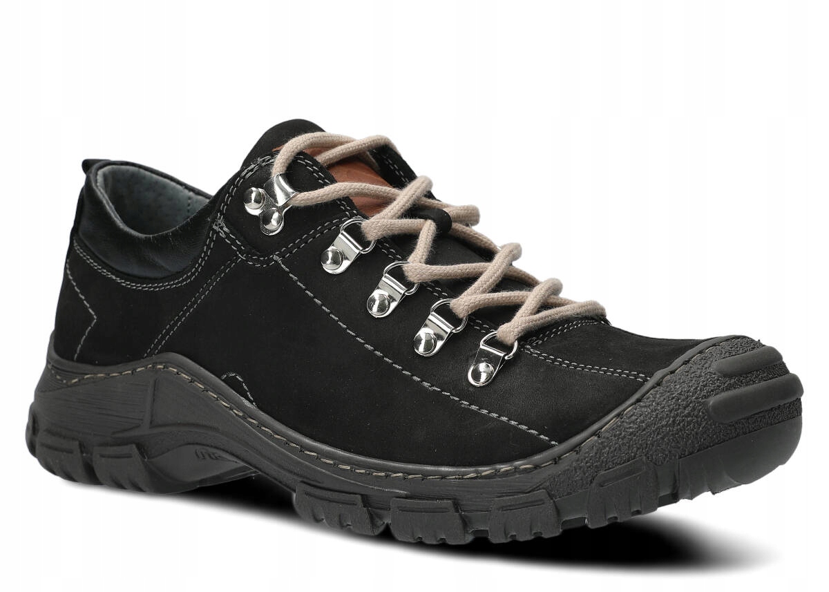 Pánské Kožené Trekové Polobotky Černé Nagaba 455 Pohodlné 47