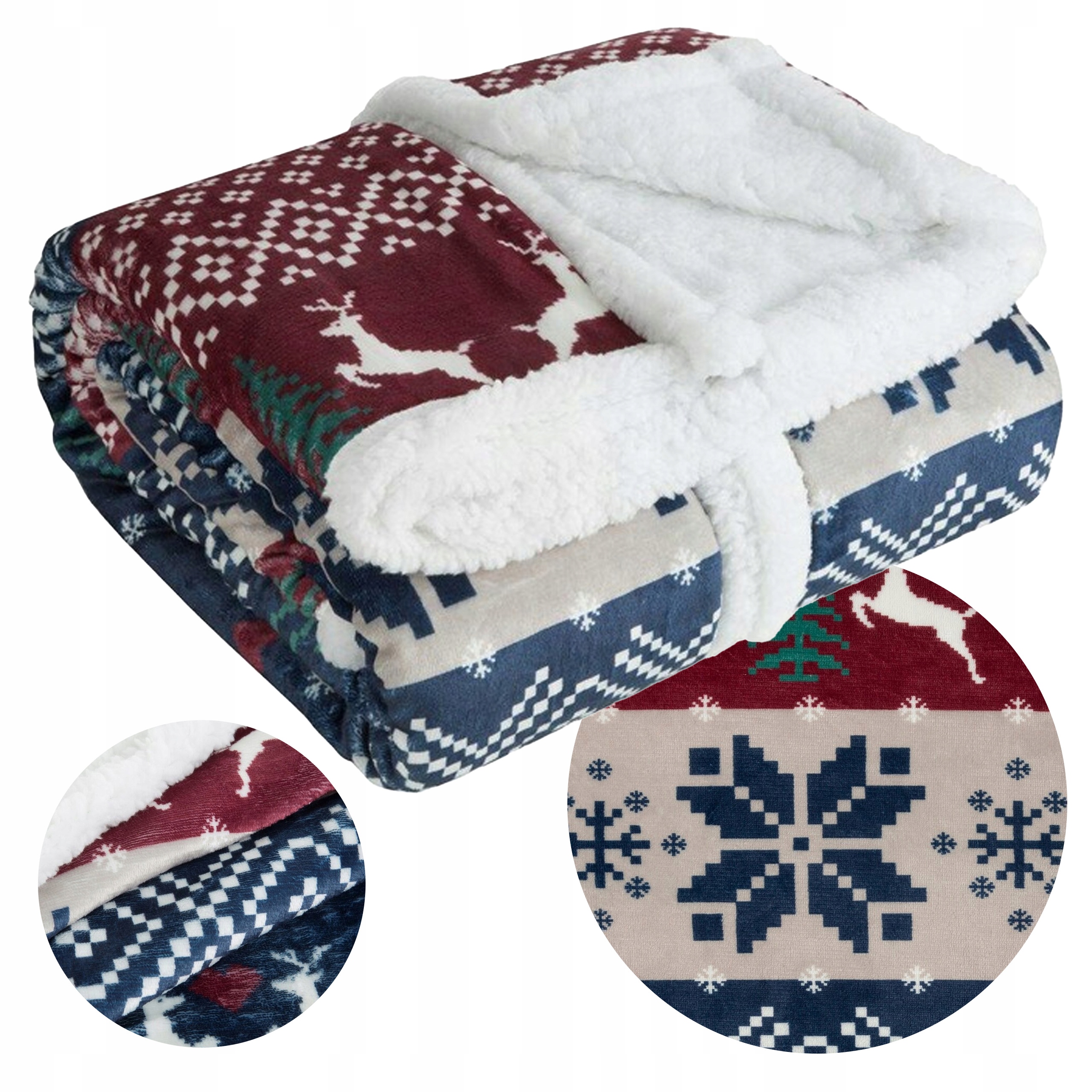 Vánoční deka dárek Mikulášská vánoční 150x200 cm beránek