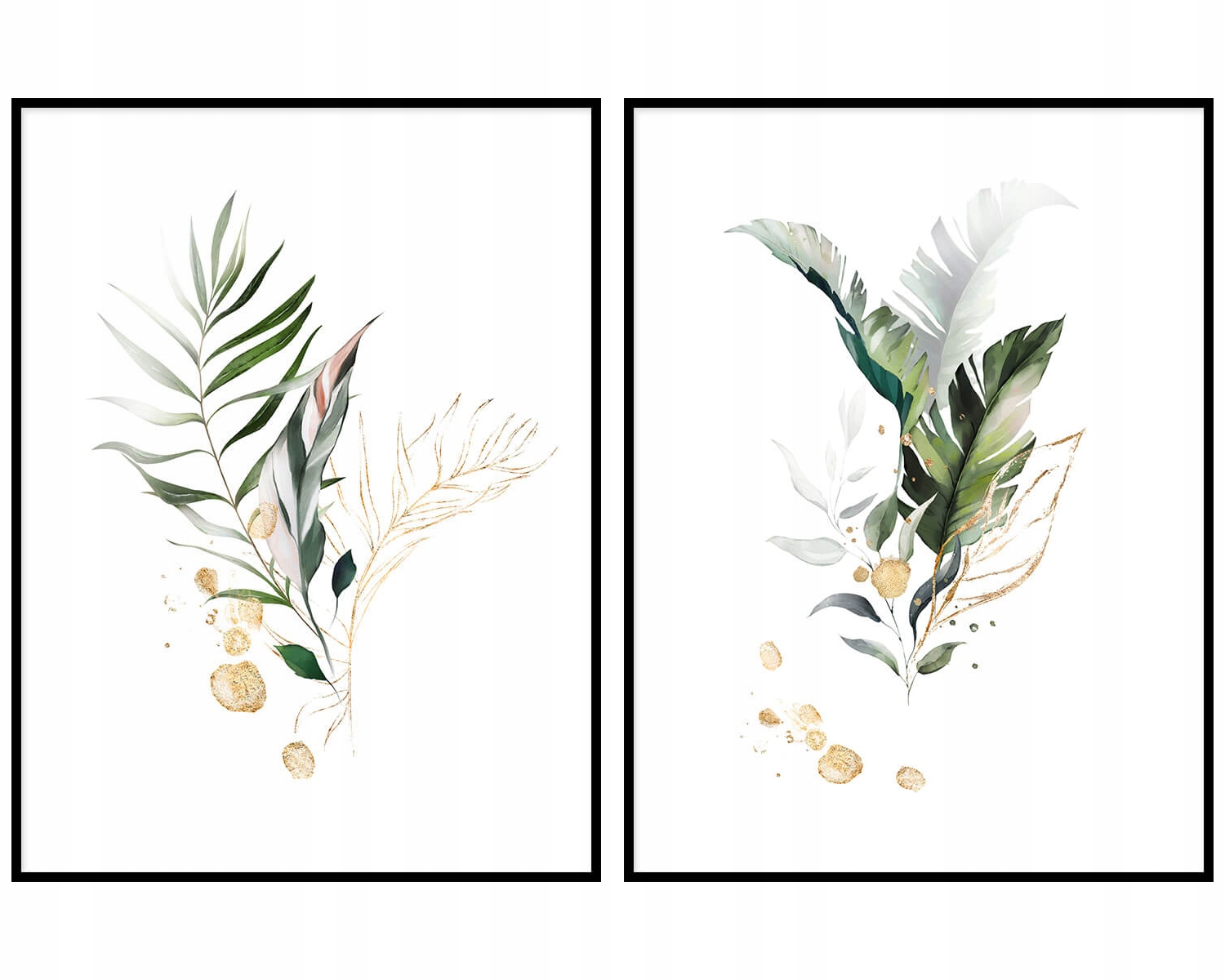 

Pilakaty liście trawy grafiki dyptyk zielone 21x30