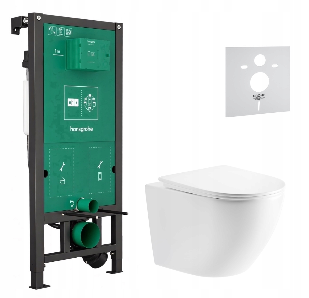 7v1 Podomietkový Wc Set Stelaz Hansgrohe iFrame Wc Miska Imprese Tornado