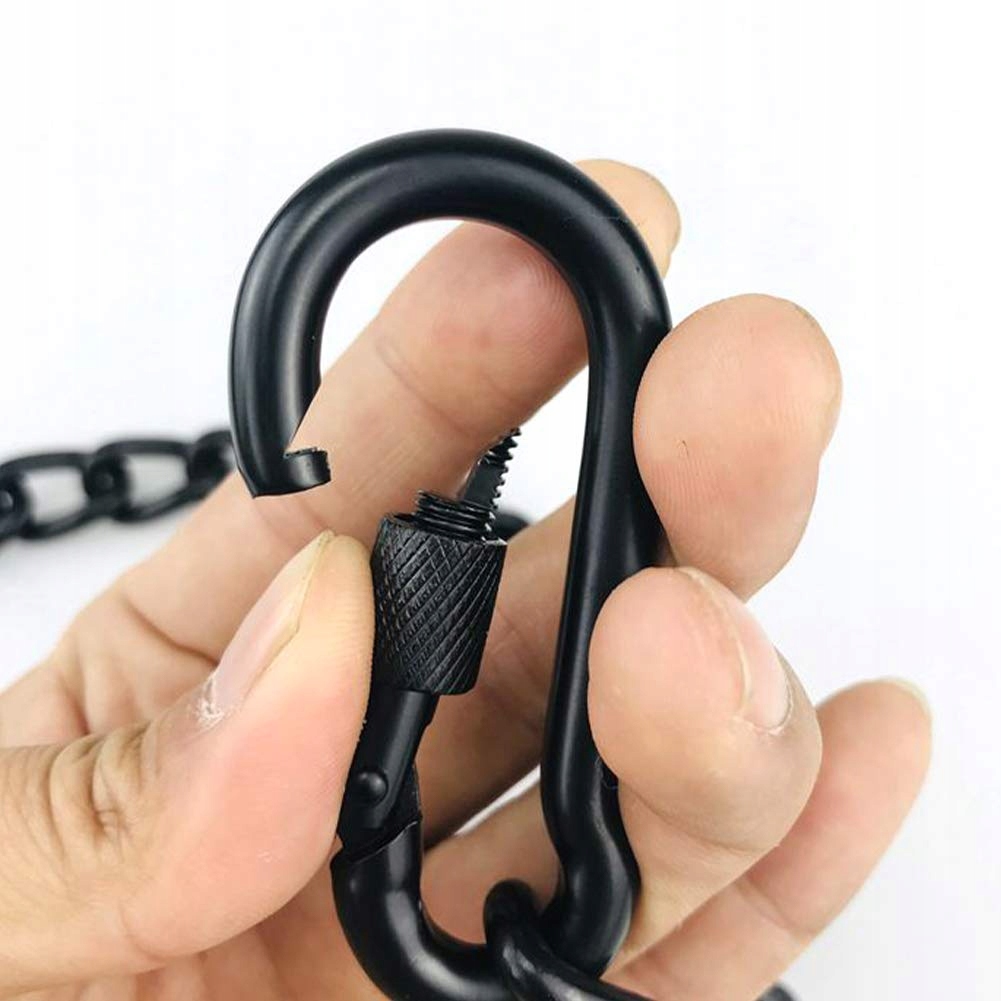 Łańcuch Do Hamaka Z Karabińczykami Do Krzesła Ogrodowego Czarny 66cm GEKLOK — miniatura 3