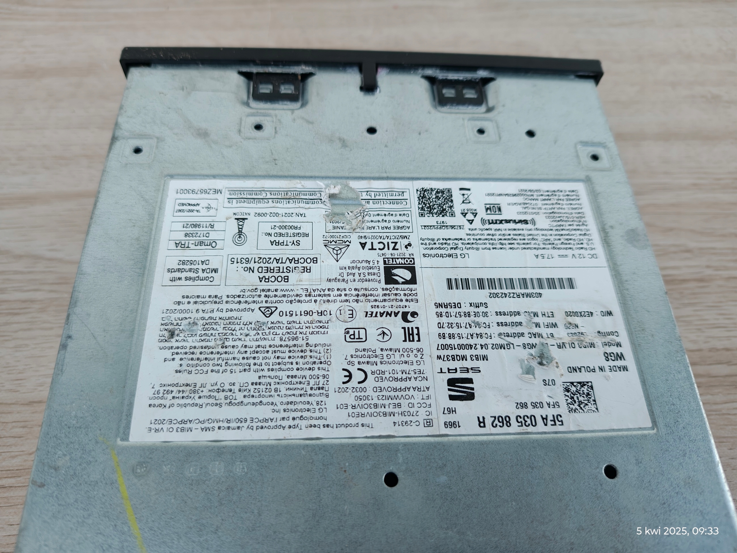 CUPRA FORMENTOR LEON navigation card reader 5FA035862R K135/517MR
