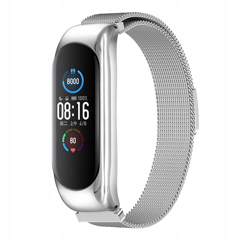 

Bransoleta Opaska Pasek do MI Band 5 6 Srebrna
