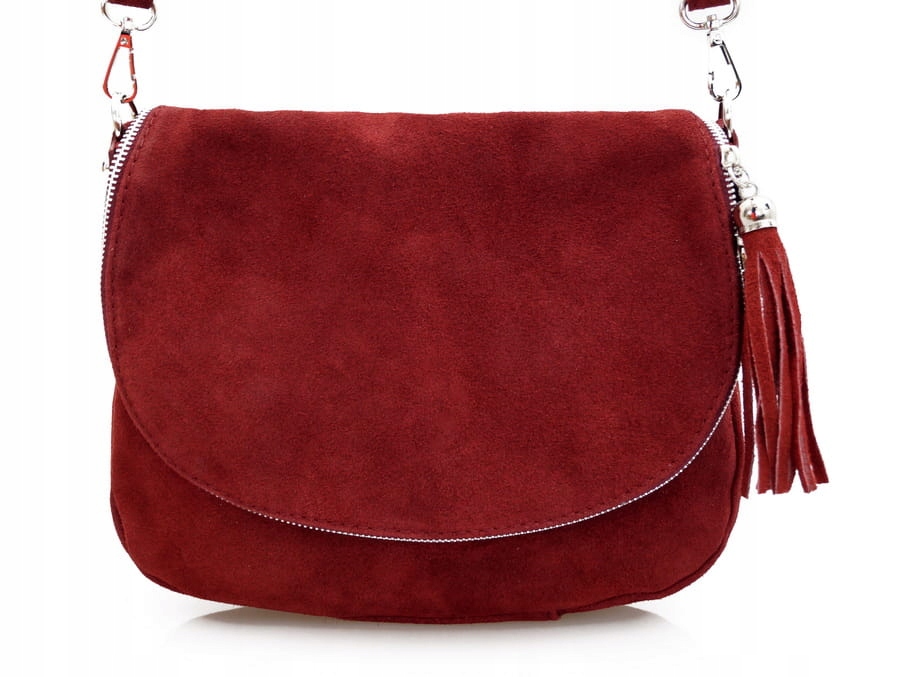 

Torebka Zamszowa listonoszka chlebak Bordowa