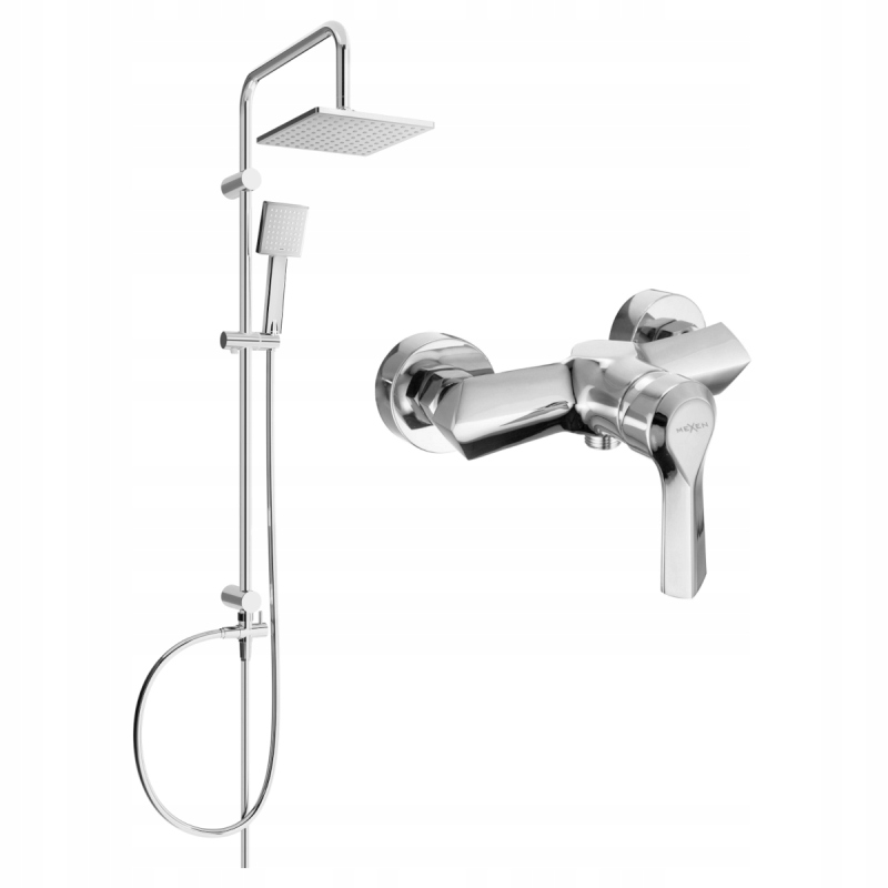 Mexen Tord stenová sprchová súprava s dažďovými tryskami a batériou Sabre