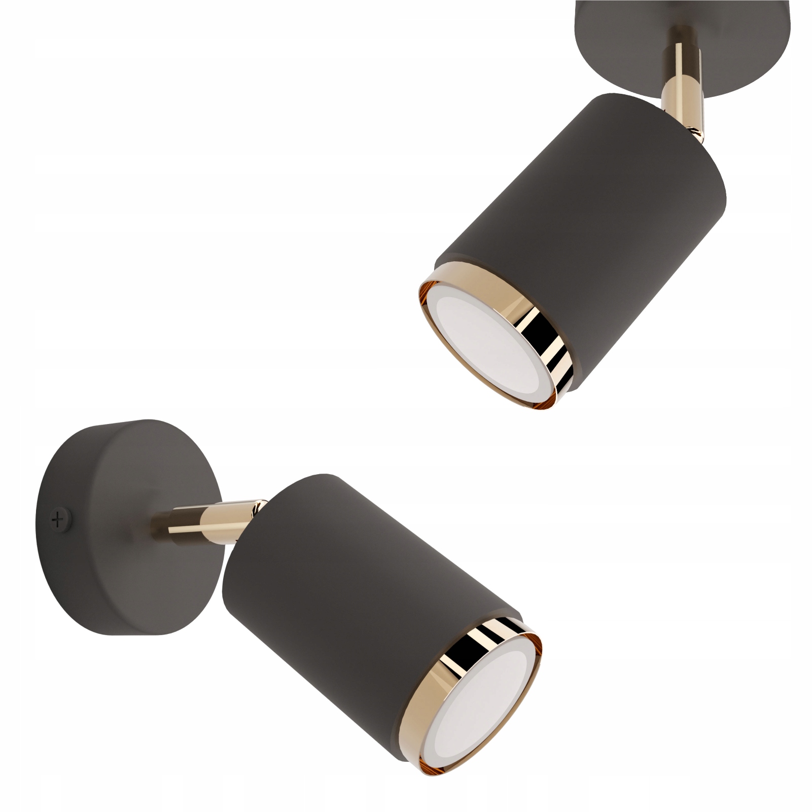 Závěsná stropní lampa Kinkiet kovová černo zlatá 1x GU10 Led 40W Spot