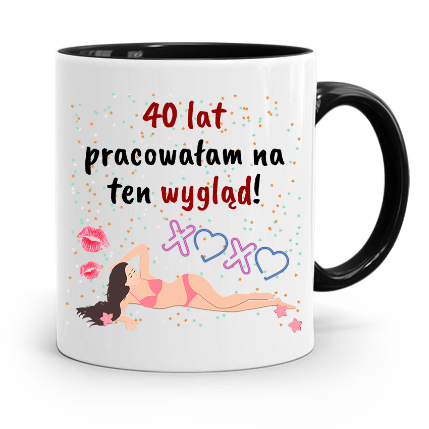 

Na Urodziny 40 40te 40-te Kubek Czarny