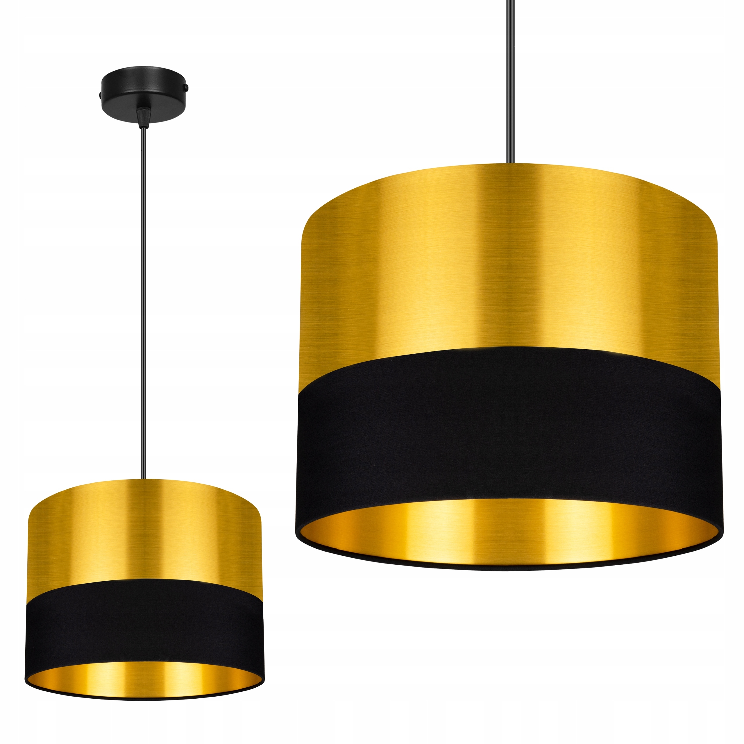 Lesklá zlatá závěsná lampa nad konferenční stolek/roh Golden E27