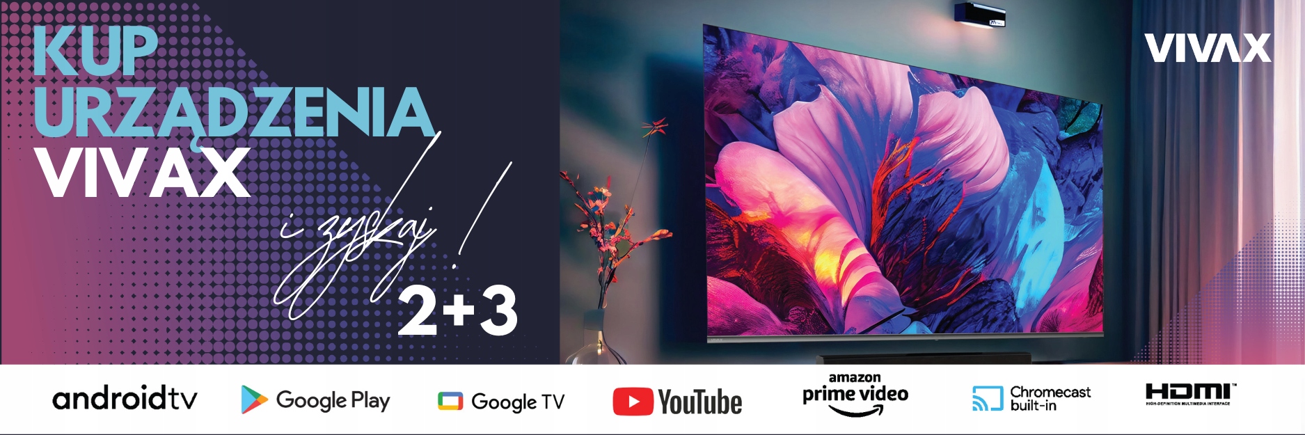 Telewizor LED 50" Smart TV 50UHD10K 4K UHD Android HDR10 QUAD CORE 2+3 lata Rozdzielczość ekranu (px) 3840 x 2160