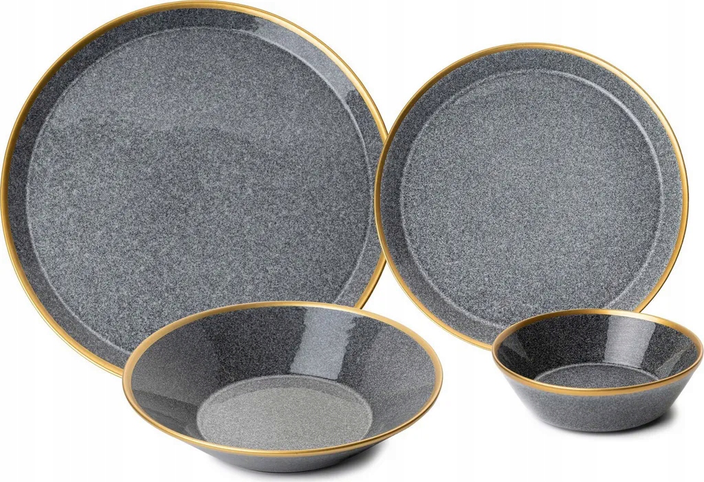 Obedový servis Hermia Concept 16 kusov čierny Porcelán 4 osoby