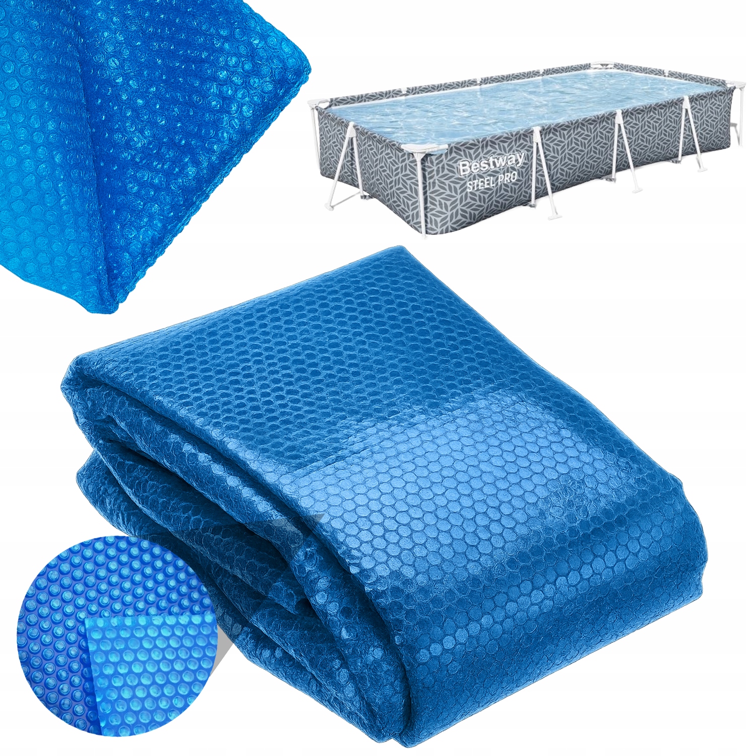 220mikronový krycí plachta vyhřívací fólie do bazénu Bestway Steel Pro 366x201cm