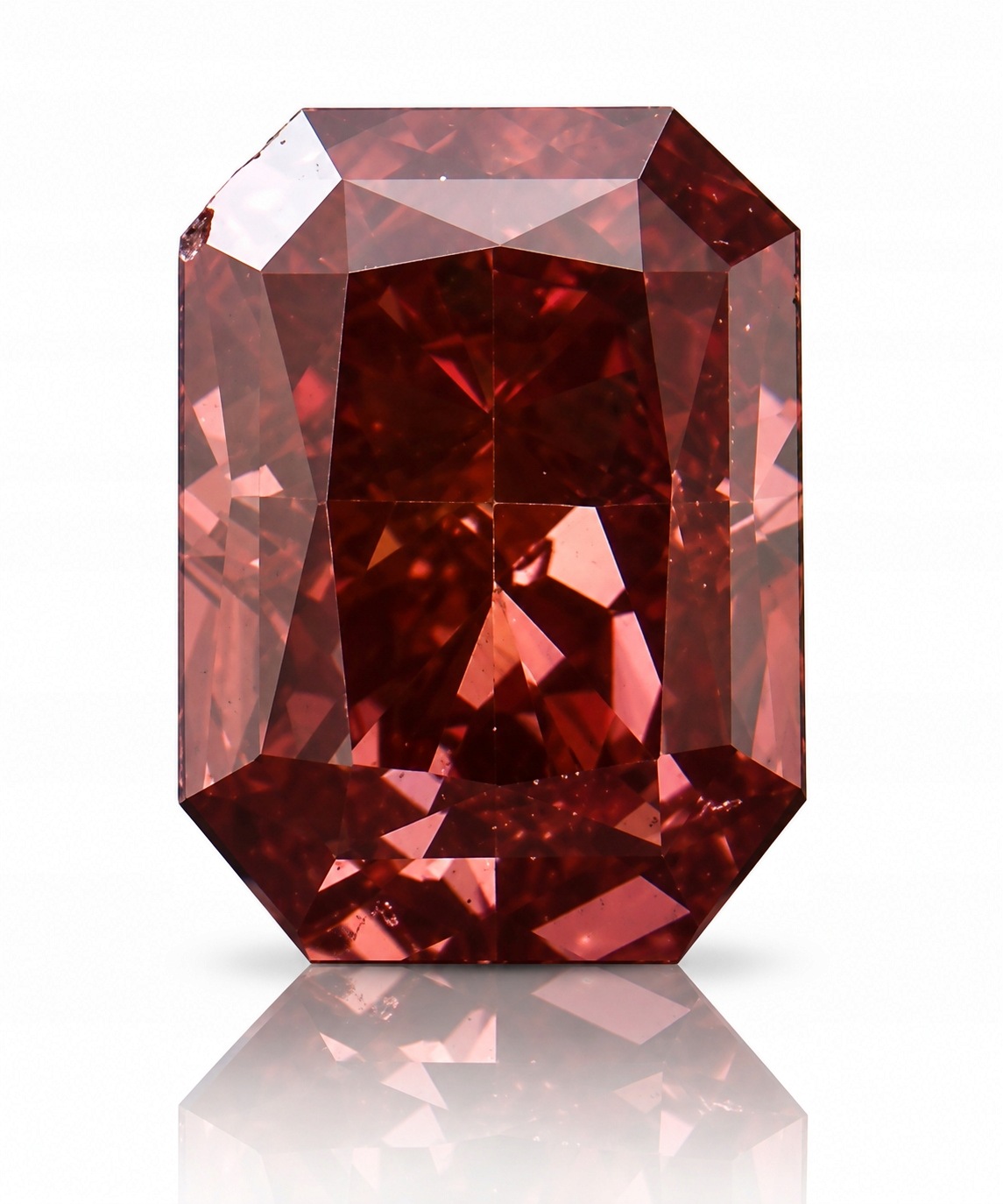 Přírodní diamant 0.10 ct Červený Radiant VS2 certifikát Wbd
