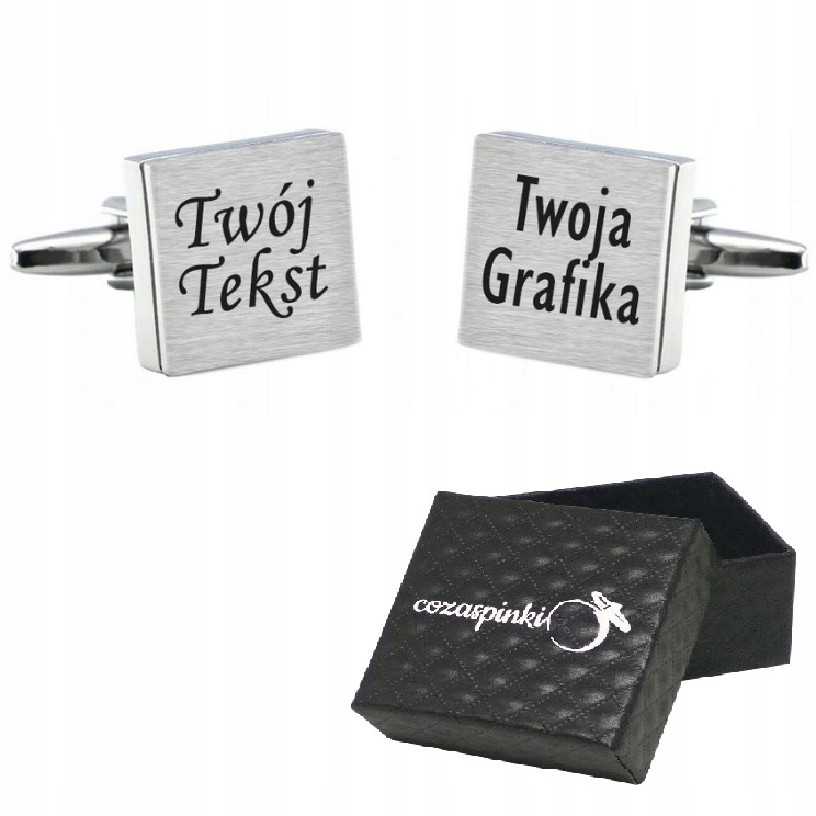 

Spinki do mankietów Twój Tekst Twoja Grafika ślub
