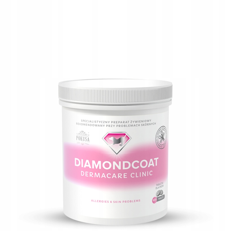 Levně Pokusa Diamondcoat Dermacare Clinic 500 Tab Pro Krásnou Srst Psa