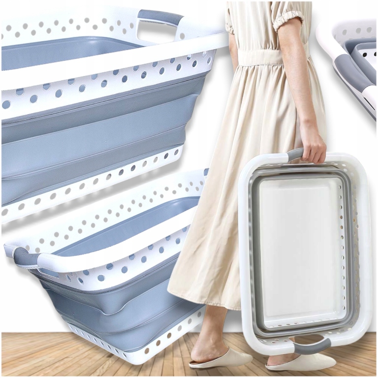 MISKA SKŁADANA SILIKONOWA DUŻA 36L KOSZ NA PRANIE SKŁADANY