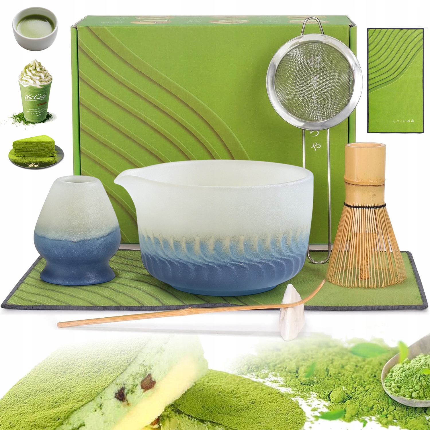 Bambusowy Zestaw Prezentowy Do Herbaty Matchy Chashaku Wielofunkcyjny 7W1