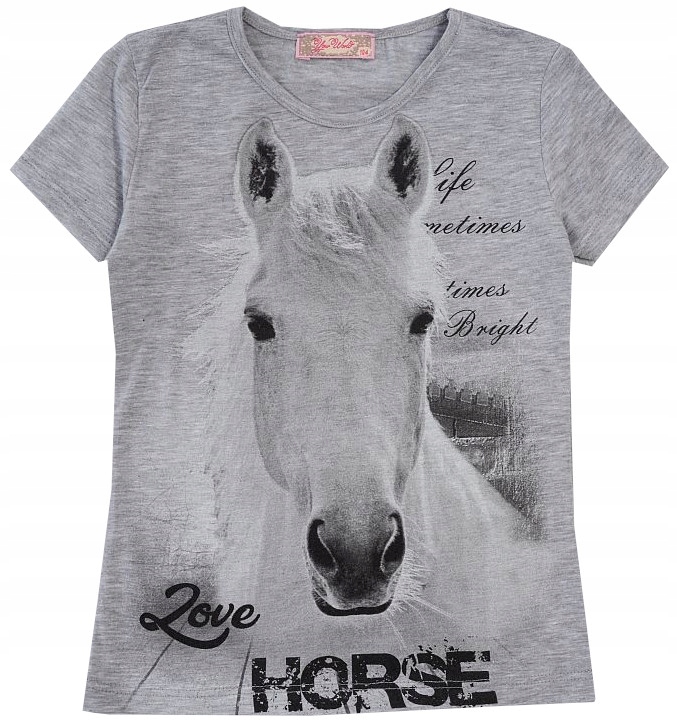 

T-shirt Bluzka Koszulka Horse Koń szara 116 J11E