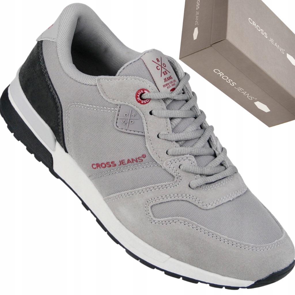Cross Jeans JJ1R4020C szare męskie sneakersy zamszowe casual lekkie