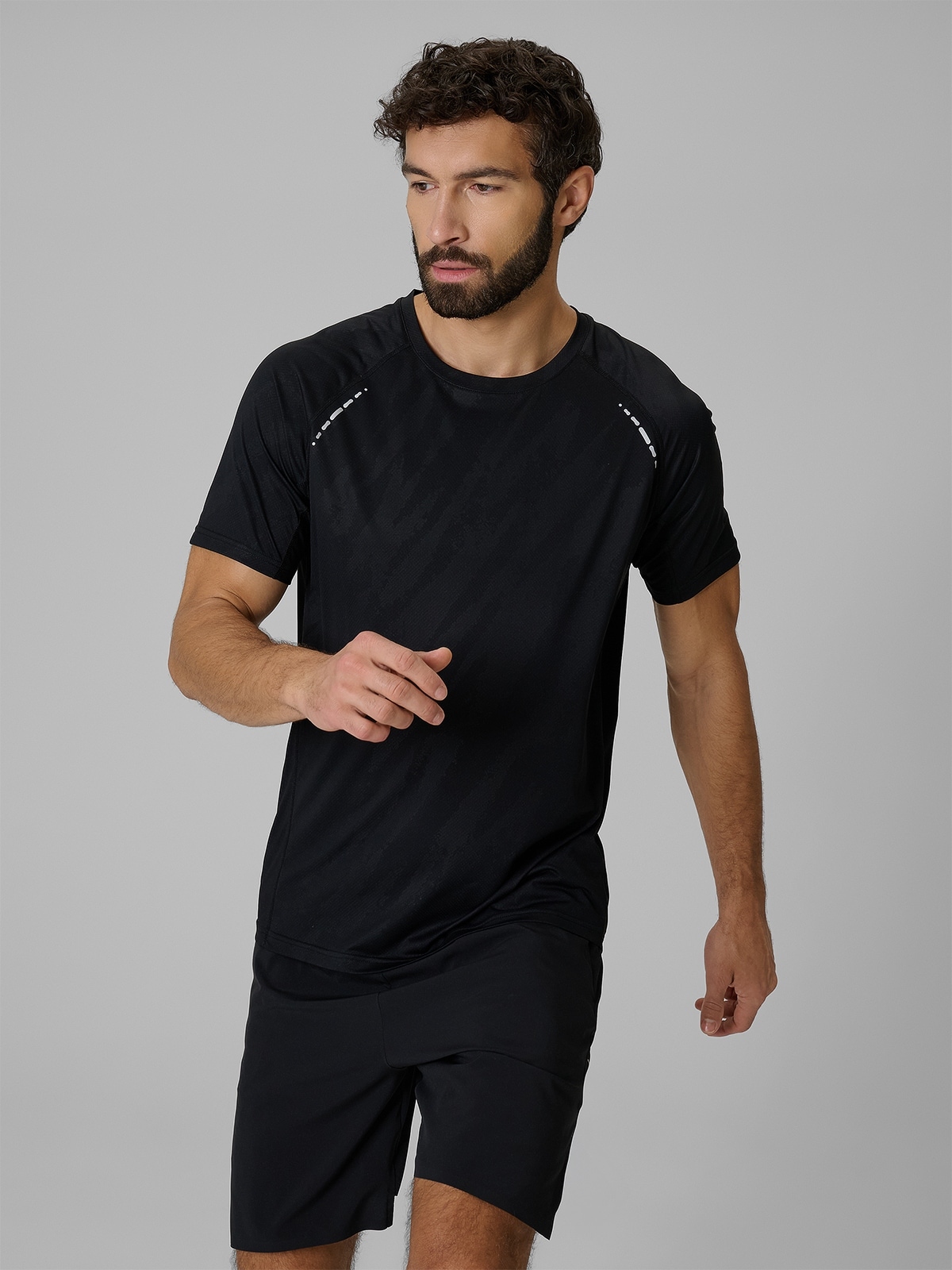 4F Pánské Běžecké Tričko Černé, Rychleschnoucí, M