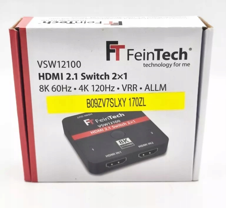 VSW12100 Przełącznik Hdmi 2.1 Switch 2X1 Feintech – 8K 60HZ 4K 120HZ