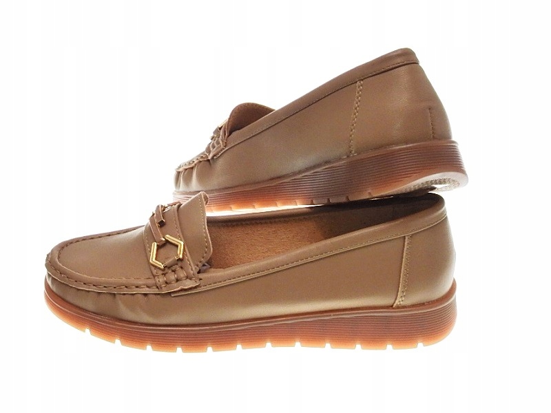 Mokasyny półbuty na miękkiej podeszwie Khaki r.39 Marka inna