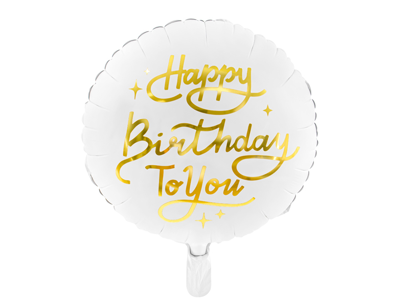 

Balon foliowy Happy Birthday To You, 35cm, biały