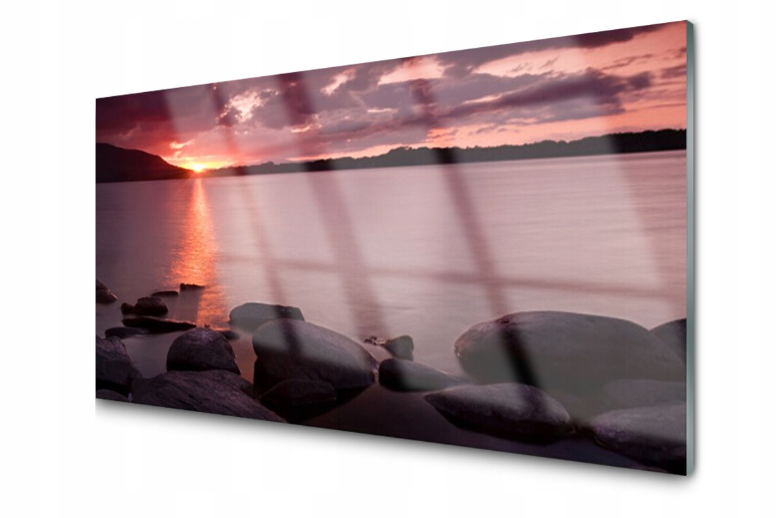 

Panel szklany dekor Zachód Morze 120x60 + Klej