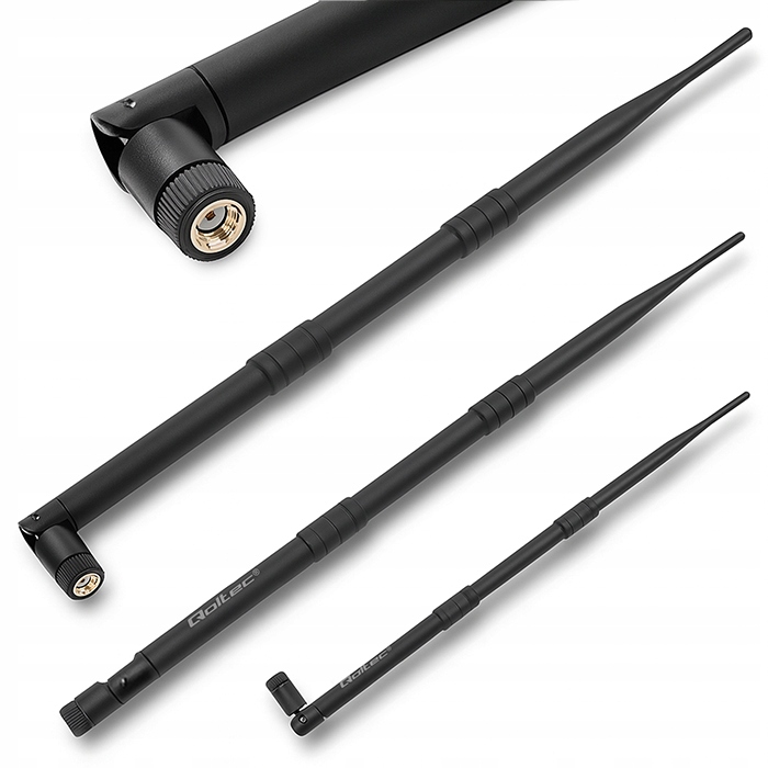 Antena WiFi Qoltec 9dBi RP-SMA 2.4GHz do routera i karty sieciowej