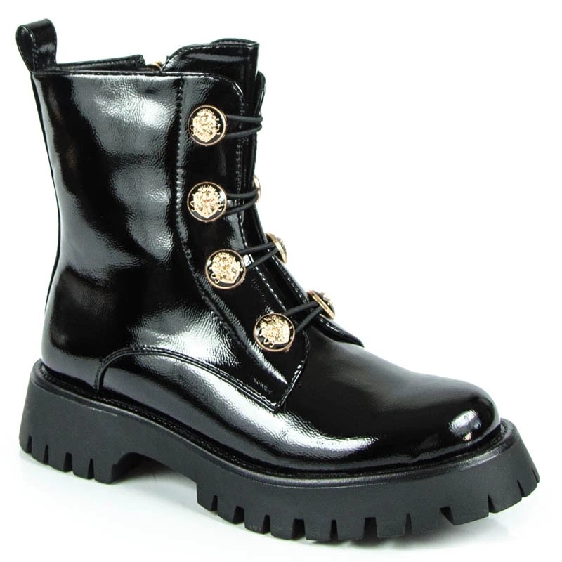 S.barski MR870-51 Kotníkové Boty Kozačky Kůže Černé 38