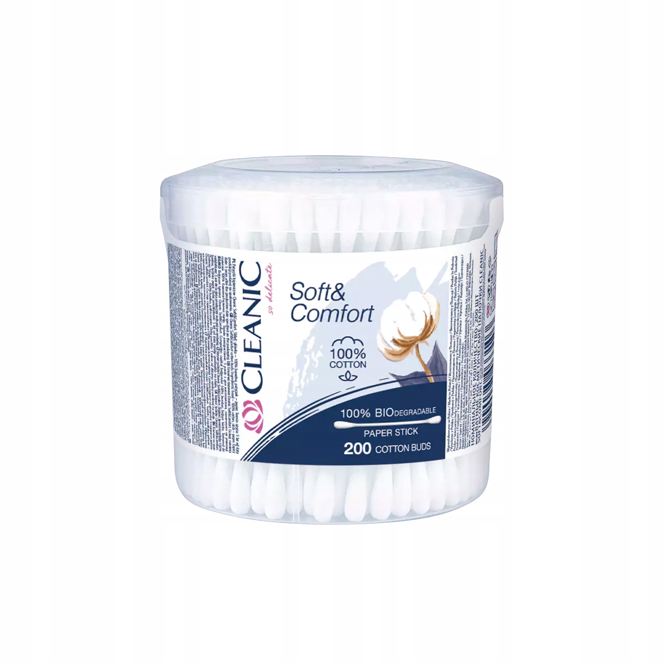 Cleanic Soft Comfort Patyczki Higieniczne Z Bawełny 200 Szt