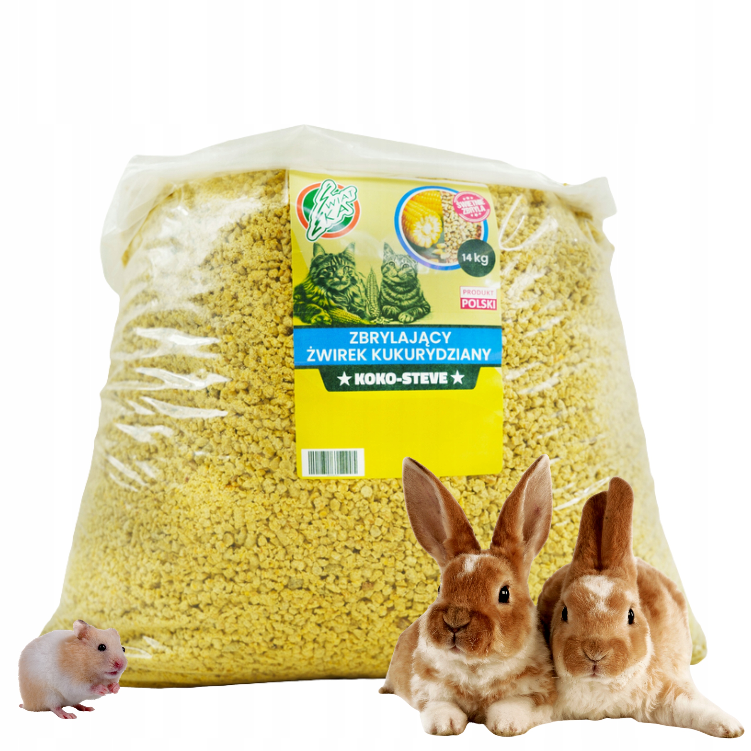Stelivo Kruszomy Jemné, hrudkující, kukuřičné, Přírodní, 14 kg