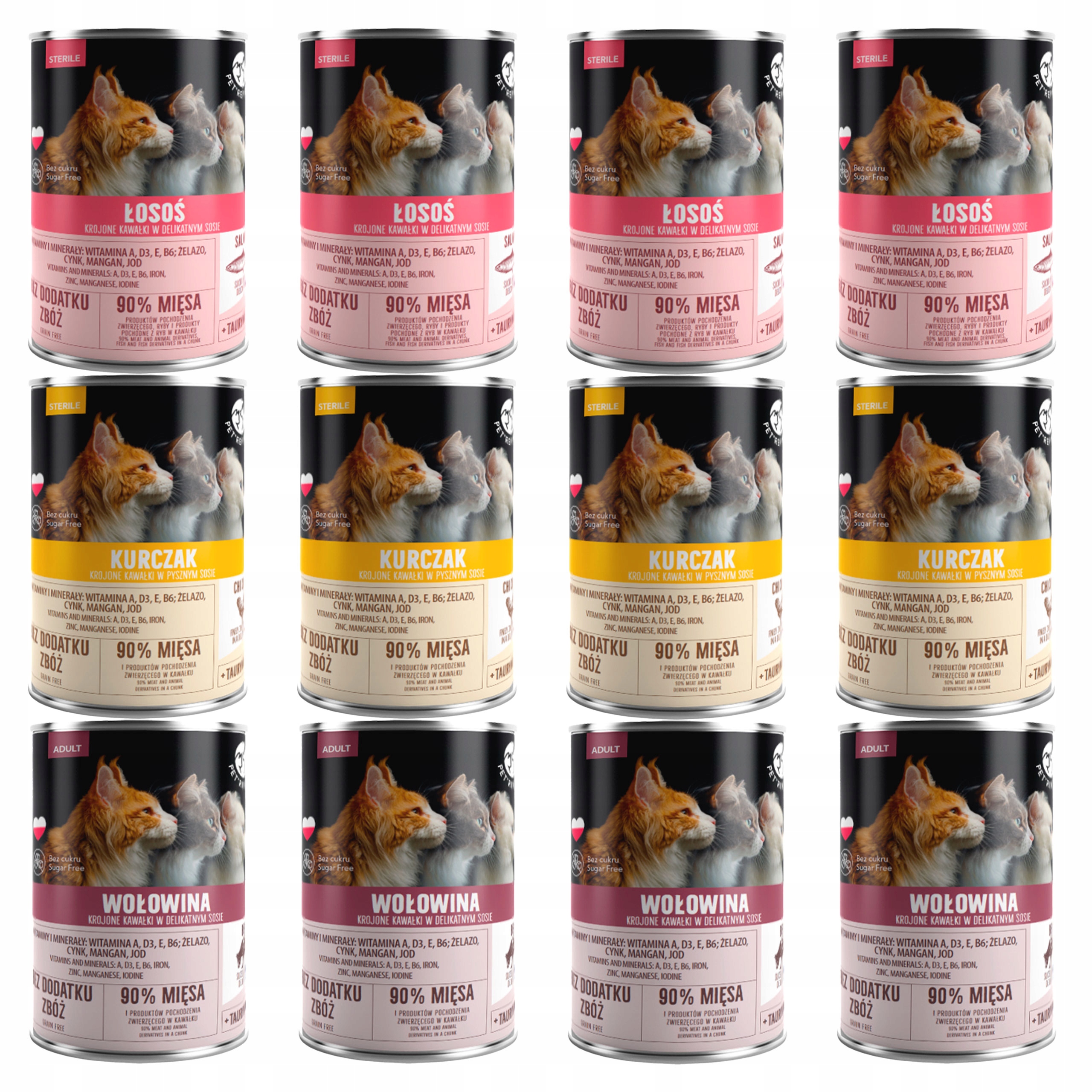 Levně Pet Republic krmivo pro kočky pro kočky mix chutí 12 x 400 g