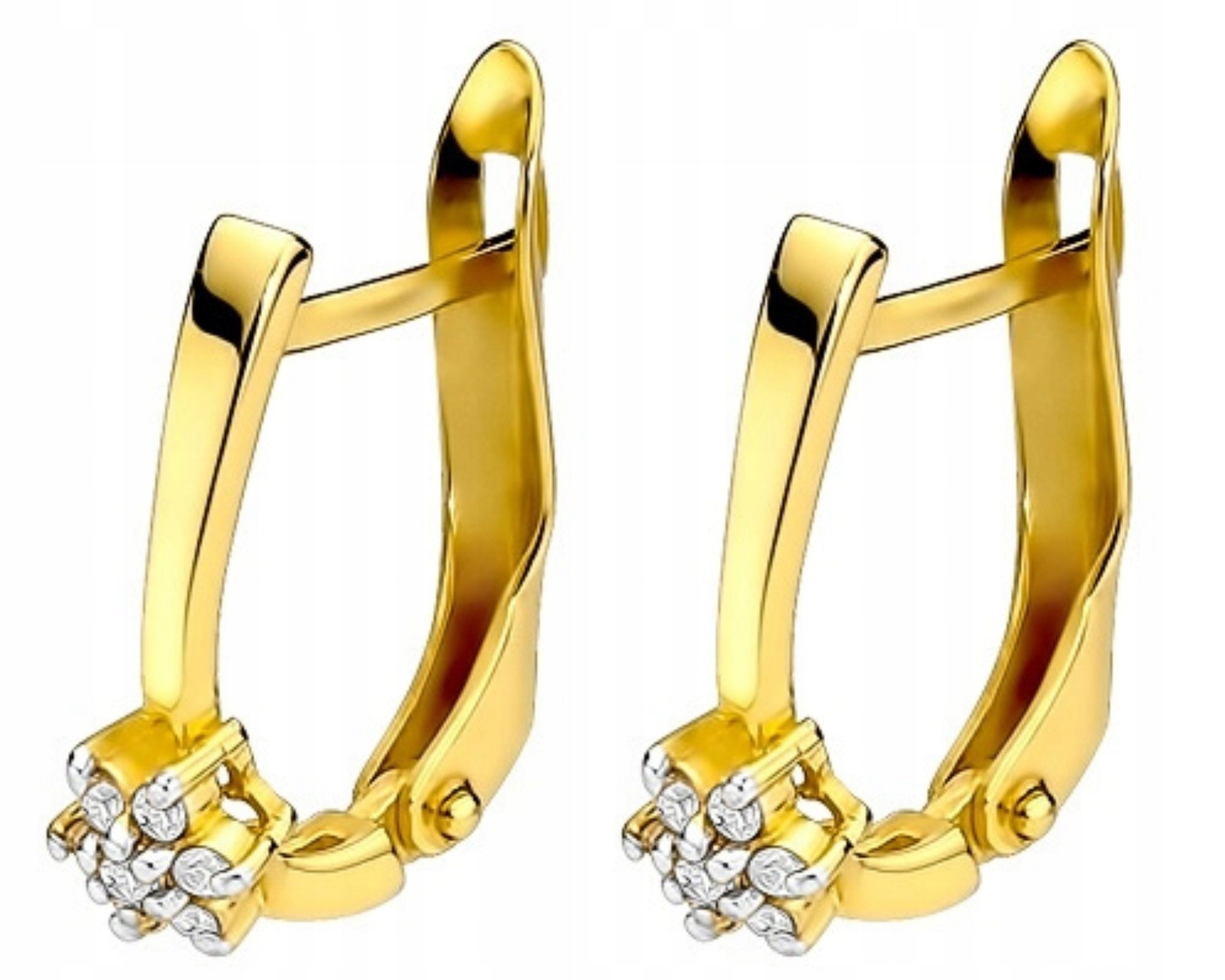 Zlaté náušnice s brilianty 0,12 ct Gravírování Bonus