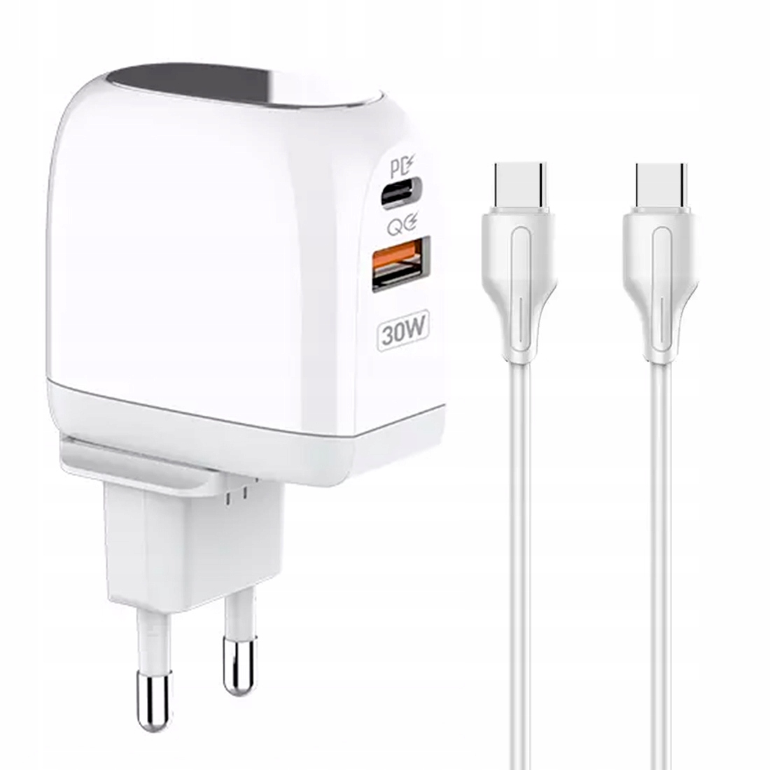 Ładowarka USB 30W panel LED kabel USB-C USB-C Prąd wyjściowy 30 mA