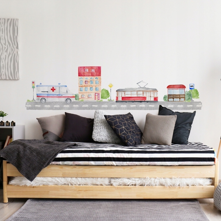 NAKLEJKA NA ŚCIANĘ ULICA DROGA TRASA AUTA SAMOCHODY EAN (GTIN) 5904970006367