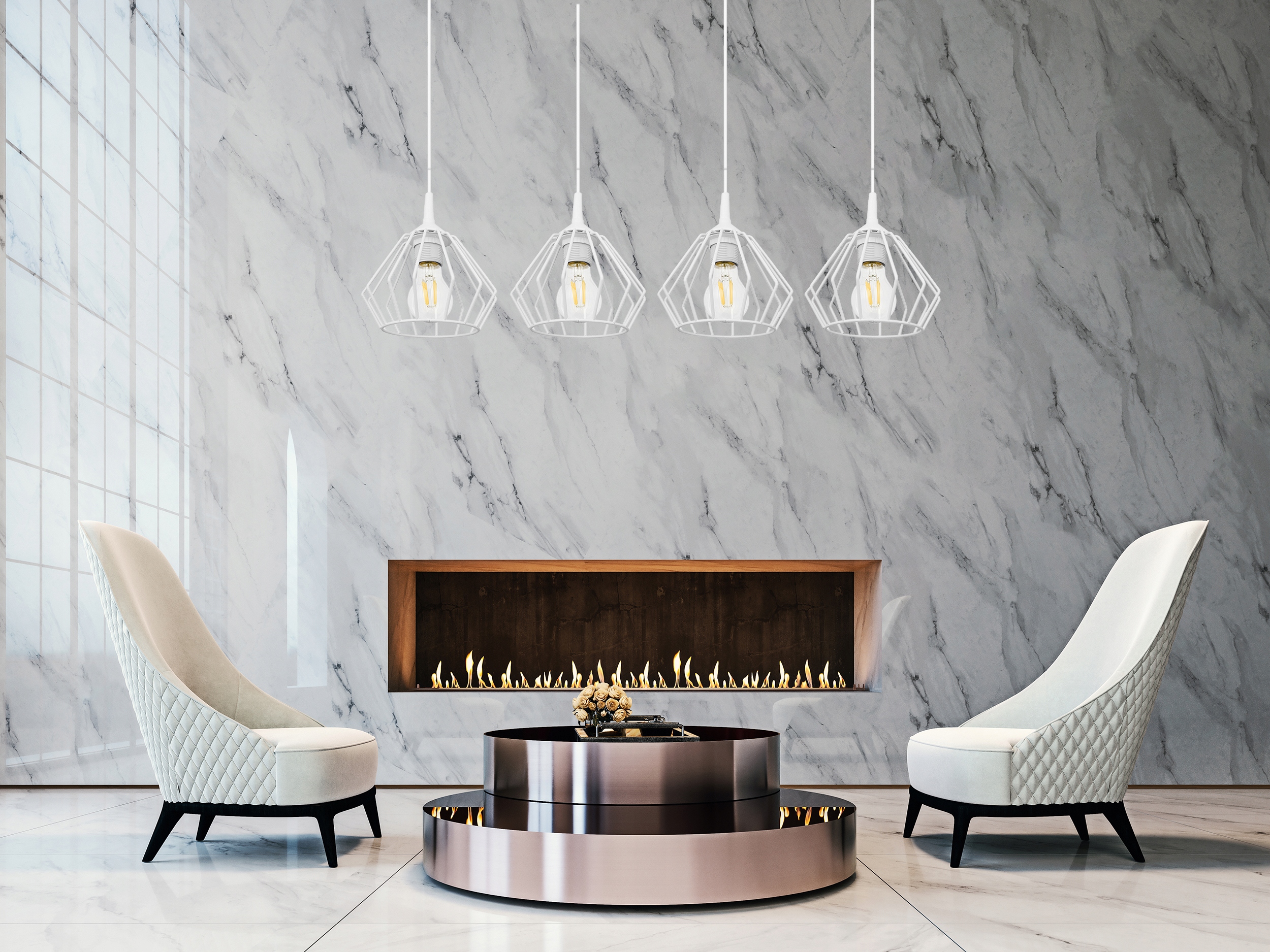 LAMPA WISZĄCA SUFITOWA ŻYRANDOL BRYLANT LED E27 Długość/wysokość 80 cm